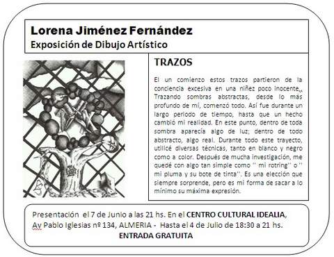 Exposicin de Dibujo Artstico Trazos de Lorena Jimnez Fernndez