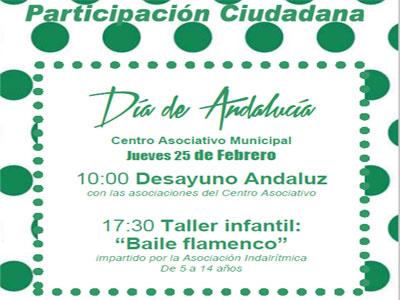 Participacin Ciudadana celebra el Da de Andaluca con la realizacin de un Taller Infantil de Flamenco y un Desayuno Andaluz