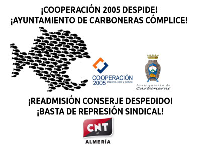 Movilizaciones en Carboneras por la readmisin del delegado sindical de CNT despedido del Pabelln Polideportivo Municipal 