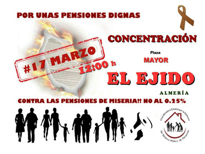 Convocada una Concentracin para defender las pensiones el sbado a las 12 en la Plaza Mayor