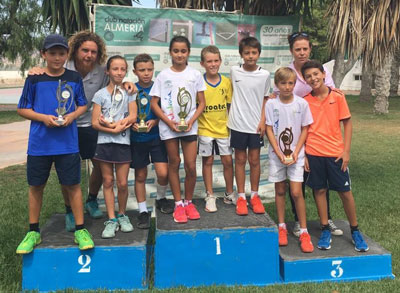 Manuel Caadas y Andrea Trifan, campeones provinciales de tenis en la categora benjamn