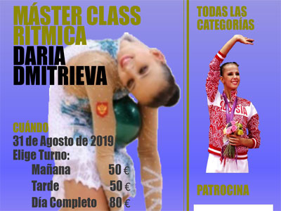 Daria Dmitrieva, gimnasta Olmpica, estar con el Club Rtmica El Ejido realizando un Mster Class