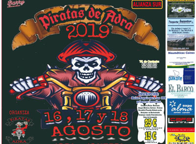 La XII Concentracin Motera Piratas de Adra se celebrar los das 16, 17 y 18 de agosto