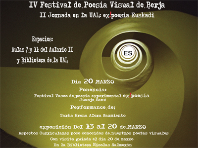 La Bienal Ex!poesa de Euskadi estar en el IV Festival de Poesa Visual de Berja