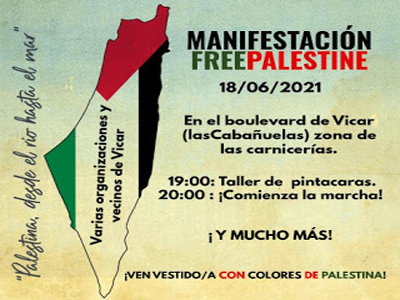 Manifestacin en solidaridad con el pueblo palestino en Vicar el 18 de junio