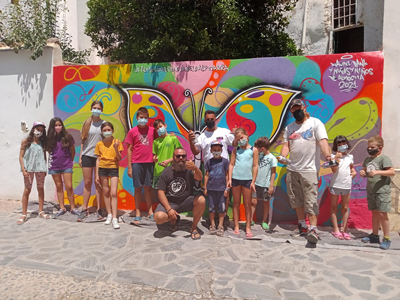 Diputación imparte talleres de mural y grafiti para jóvenes en Urrácal, Almócita, Cóbdar y Laroya