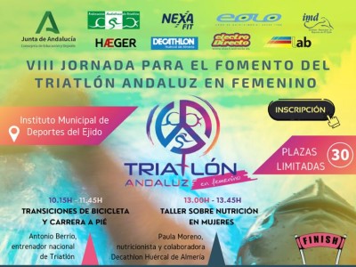 El Ejido será sede de las VIII Jornadas para el ‘Fomento del Triatlón Andaluz en Femenino’ el próximo 27 de noviembre