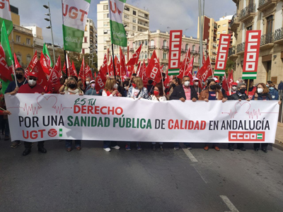 Exito rotundo en la manifestación convocada en defensa de la sanidad pública en Almería