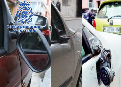 La Polica Nacional en Almera ha detenido a un hombre que destroz los espejos retrovisores de los vehculos que encontraba a su paso