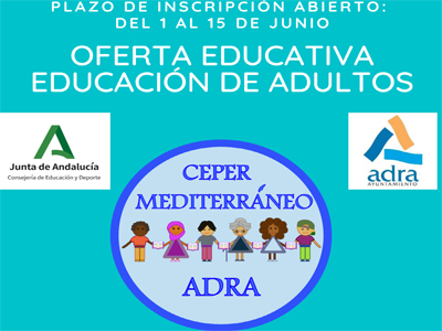 El plazo de matriculación para el Centro de Educación de Personas Adultas en Adra es del 1 al 15 de junio