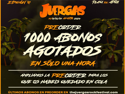 THE JUERGAS ROCK AGOTA SUS PRIMEROS 1000 ABONOS EN UNA HORA