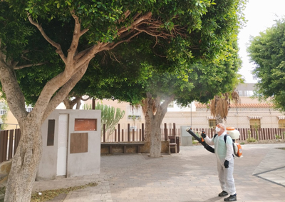 El Ayuntamiento de Adra contina con trabajos de limpieza y desinfeccin en centros escolares y calles de la ciudad