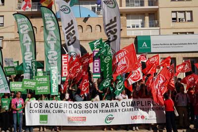 CSIF, SATSE,  CCOO y UGT han vuelto a la calle por el incumplimiento de los acuerdos pactados