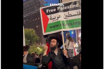 Noticia de Almera 24h: Judos antisionistas se manifiestan en las calles de Nueva York a favor de Palestina