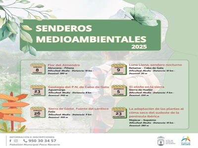 Vuelve por cuarto ao consecutivo el programa de Senderos Medioambientales de Hurcal de Almera 