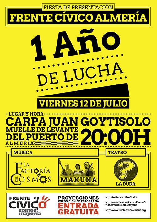 El Frente Cvico de Almera se presenta en sociedad con una fiesta ldico-cultural en el puerto de Almera