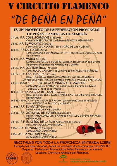 La Junta y la Federacin de Peas Flamencas programan catorce actuaciones en la provincia