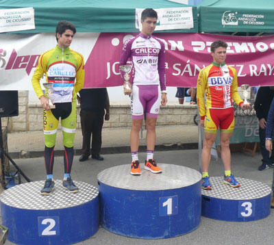 Podio del C. Ciclista C. El Ejido en el Trofeo Federacin de Lucena (Crdoba)