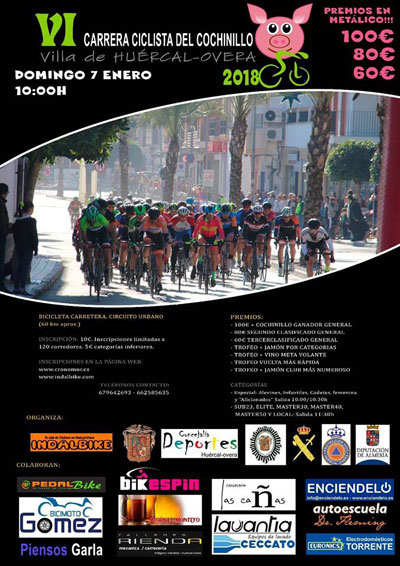 La VI Carrera Ciclista del Cochinillo se celebra el prximo domingo 7 de enero