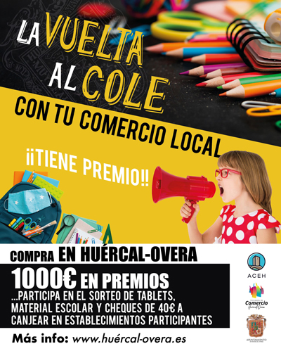 El Ayuntamiento de Huércal-Overa impulsa la campaña de Comercio “La Vuelta al Cole” para incentivar las compras en el municipio 