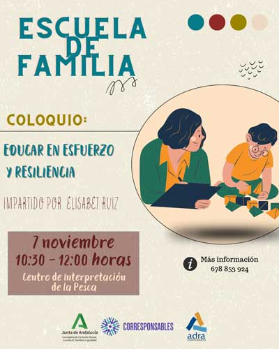 La Escuela de Familia de Adra celebra el jueves el coloquio 'Educar en esfuerzo y resiliencia’ 