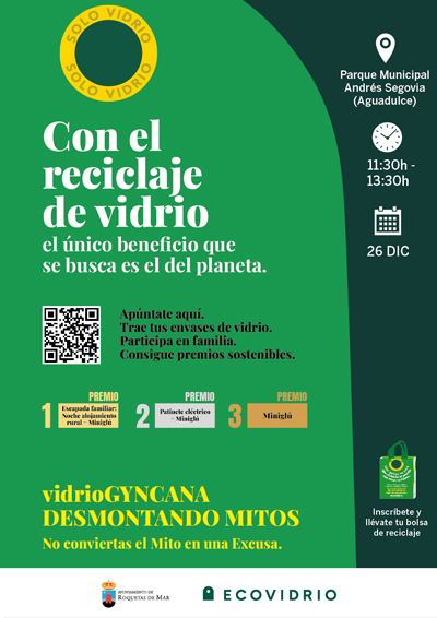 Ecovidrio organiza una ‘vidrioGYNCANA’ en Roquetas de Mar para desmontar los mitos del reciclaje