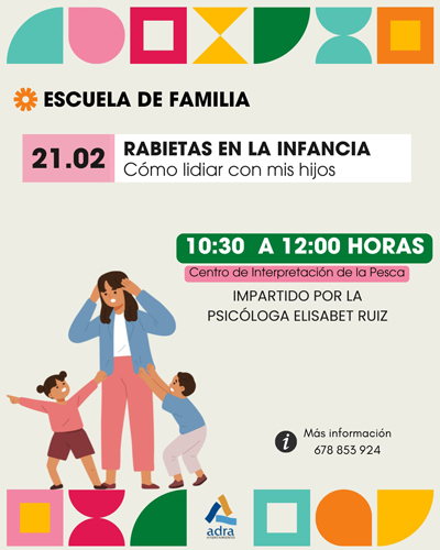 La Escuela de Familia de Adra celebra elprximo viernes, 21 de febrero, el coloquio 'Rabietas en la infancia’