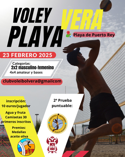 Vera acoger la segunda prueba puntuable del Circuito Invernal de Vley Playa en Almera