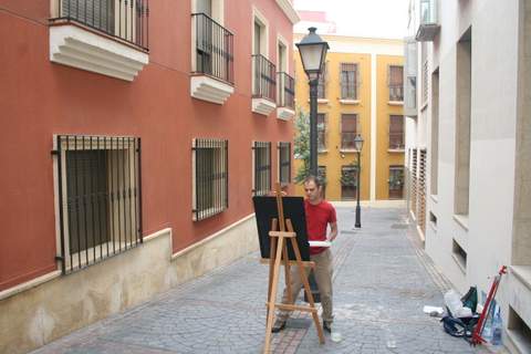 Amigos de la Alcazaba y Agrupacin de Acuarelistas realizan un paseo pictrico por el centro histrico de Almera